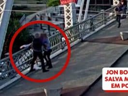 Vídeo inédito mostra MOMENTO EXATO que Bon Jovi salva mulher que tentou pular de ponte nos EUA - assista aqui