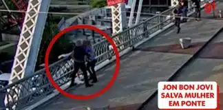 Vídeo inédito mostra MOMENTO EXATO que Bon Jovi salva mulher que tentou pular de ponte nos EUA – assista aqui